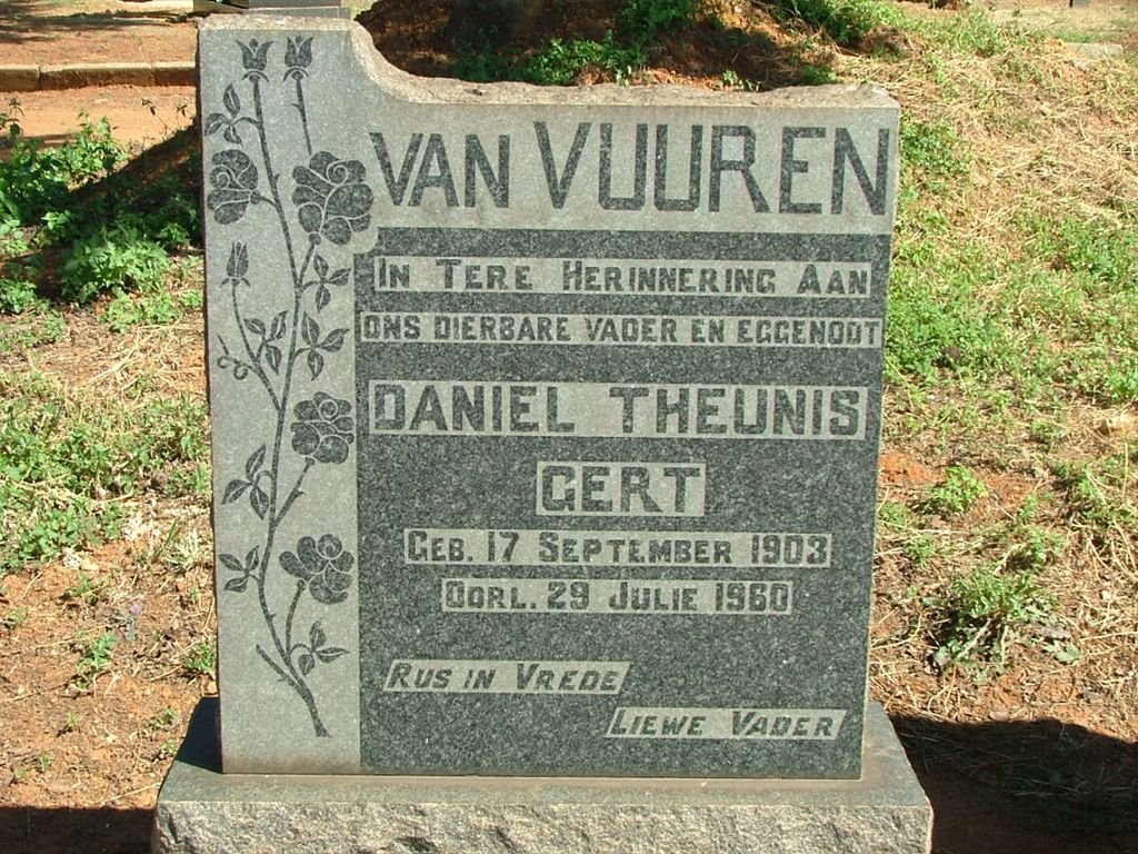 VUUREN Daniel Theunis Gert, van 1903-1960