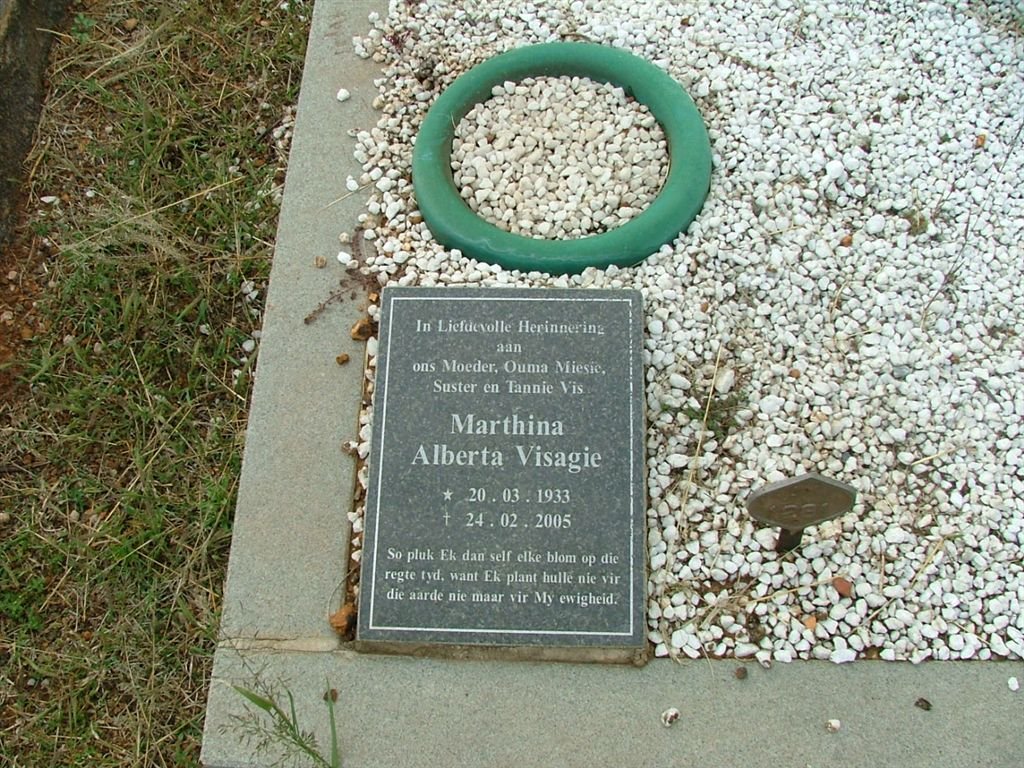 VISAGIE Maritha Alberta 1933-2005