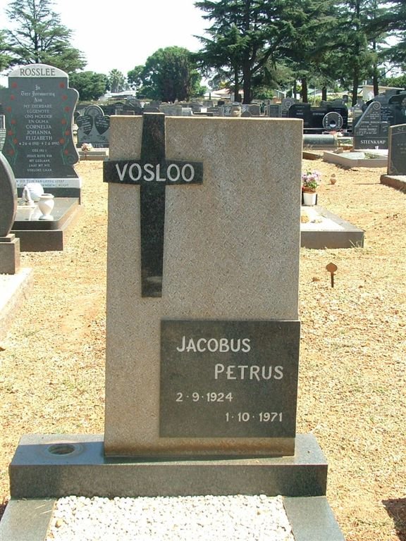 VOSLOO Jacobus Petrus 1924-1971