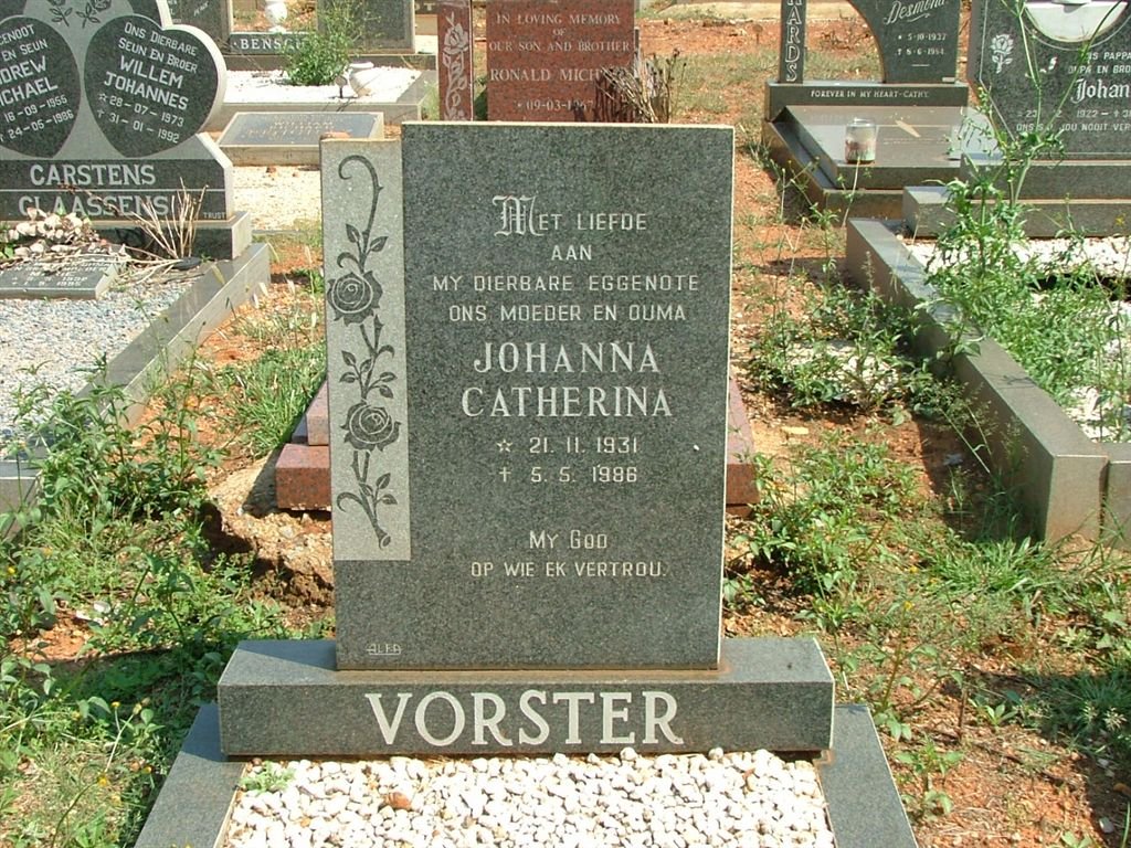 VORSTER Johanna Catherina 1931-1986