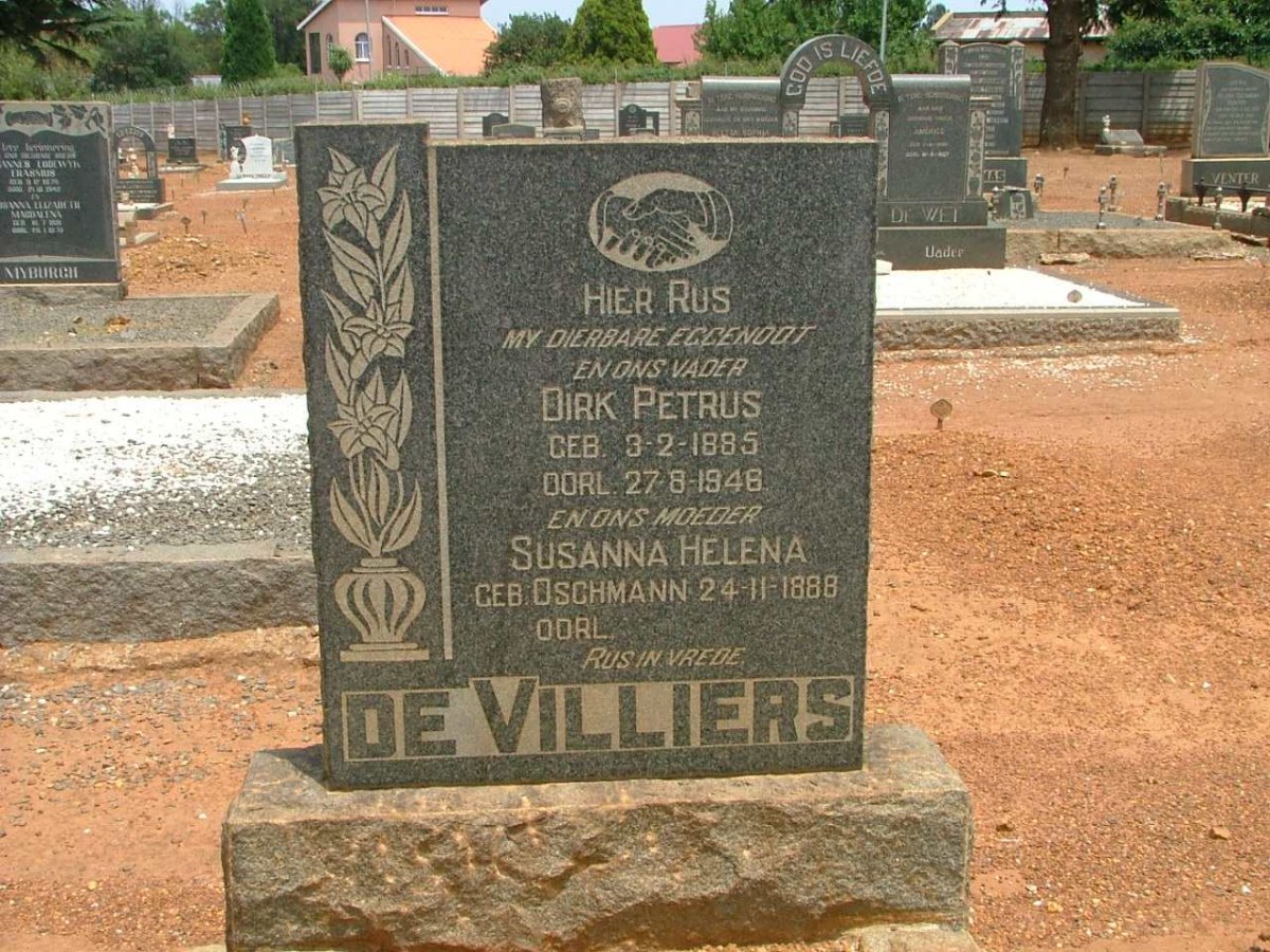 VILLIERS Dirk Petrus, de 1885-1948 &amp; Susanna Helena OSCHMANN 1888-