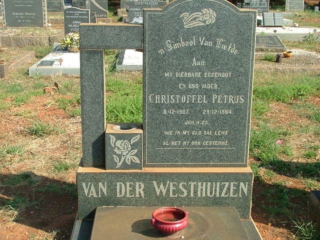 WESTHUIZEN Christoffel Petrus, van der 1907-1964