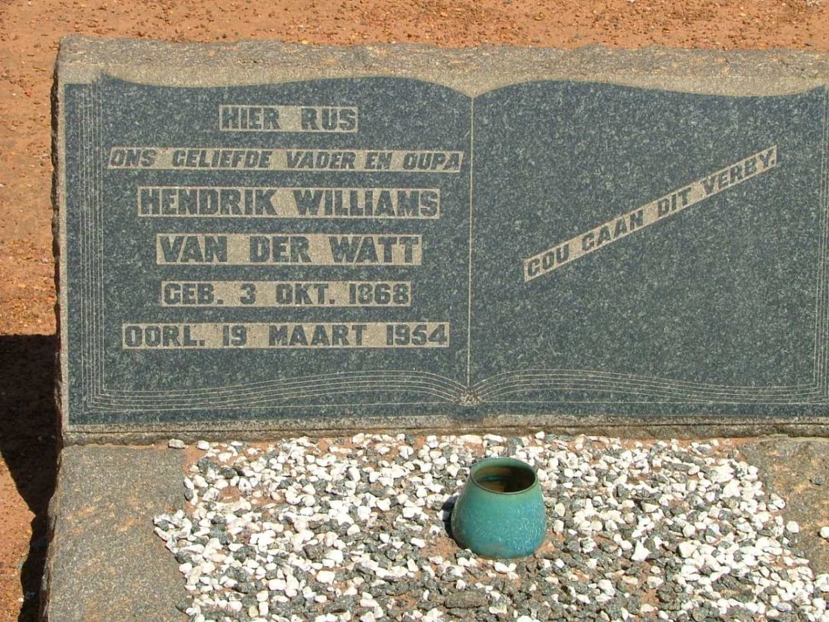 WATT Hendrik Williams, van der 1868-1954