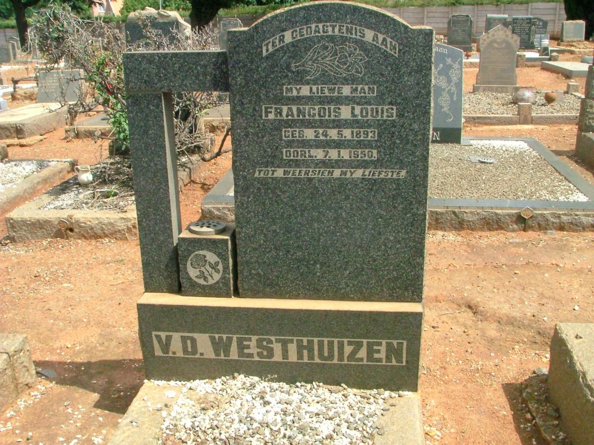 WESTHUIZEN Francois Louis, v.d.  1893-1950