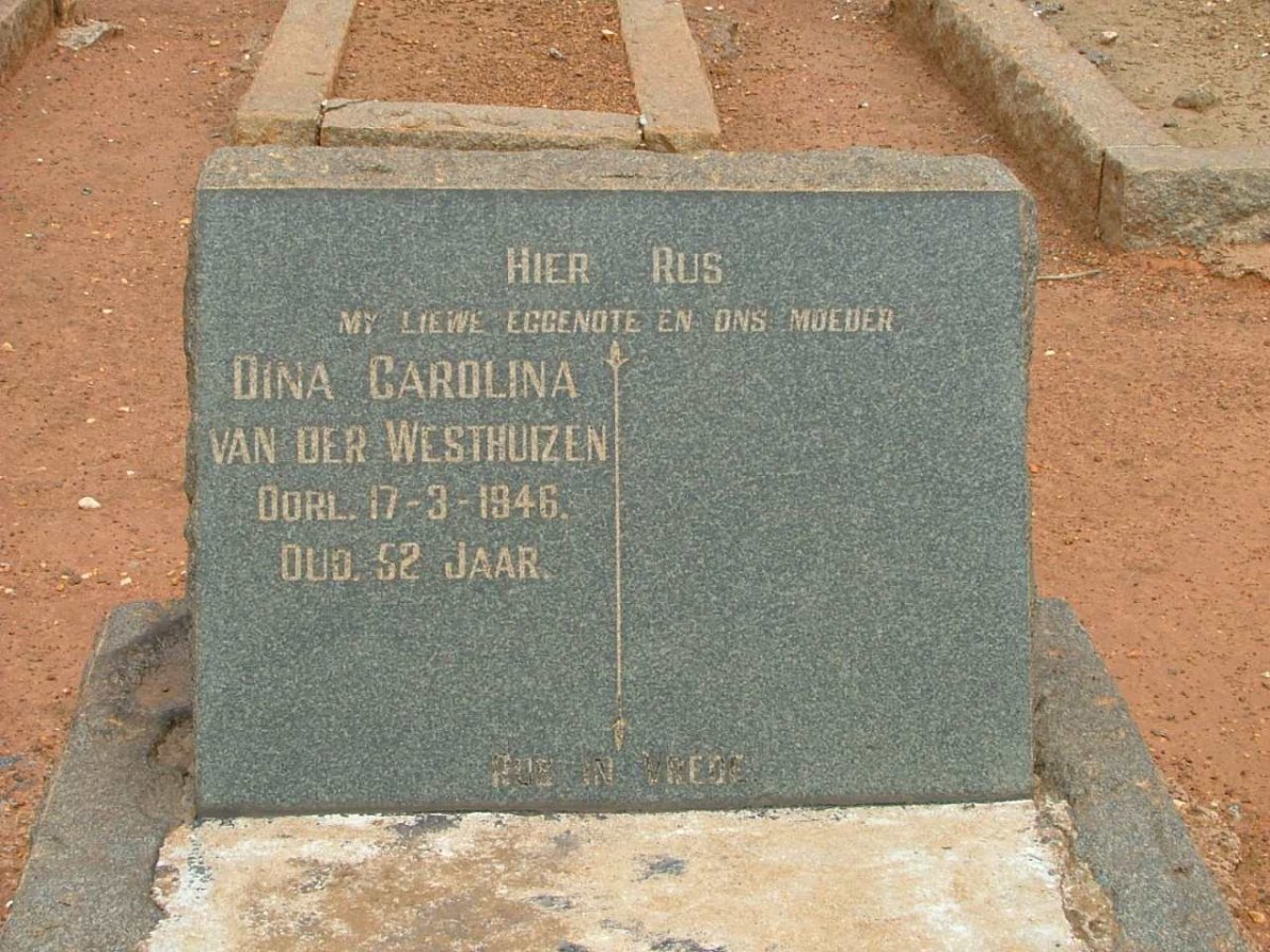 WESTHUIZEN Dina Carolina, van der -1946