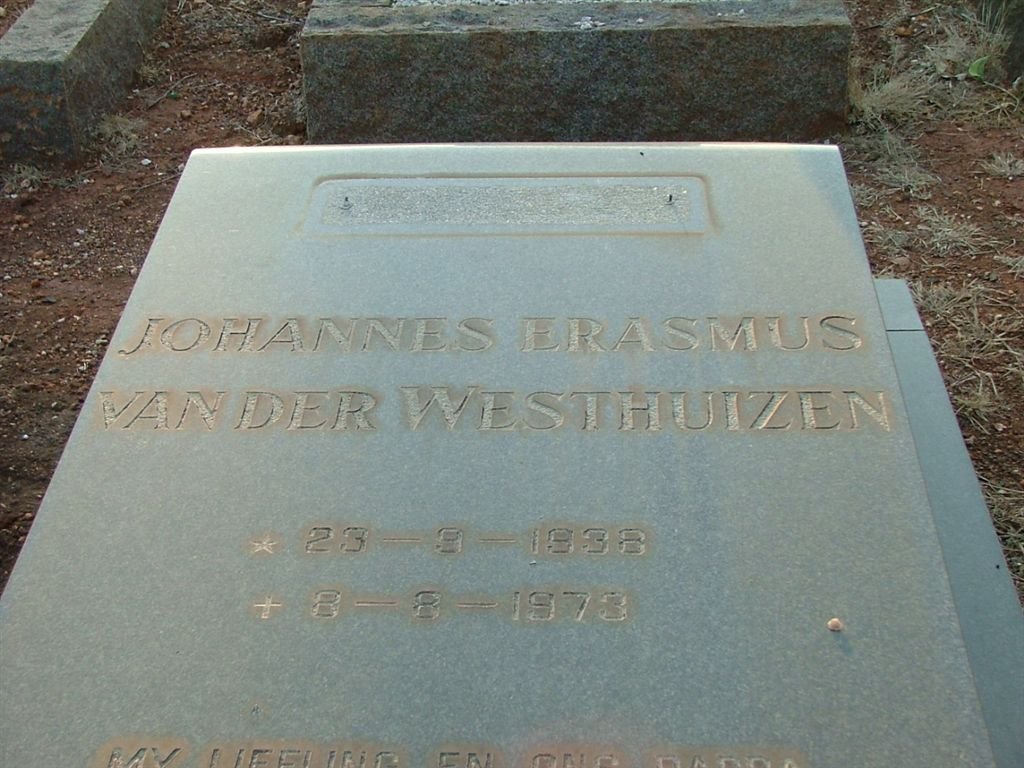 WESTHUIZEN Johannes Erasmus, van der 1936-1973