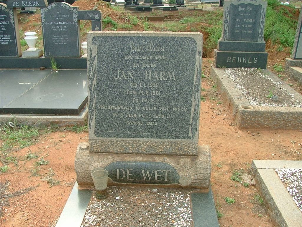 WET Jan Harm, de 1938-1961
