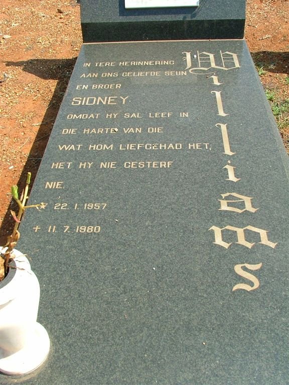 WILLIAMS Sidney 1957-1980