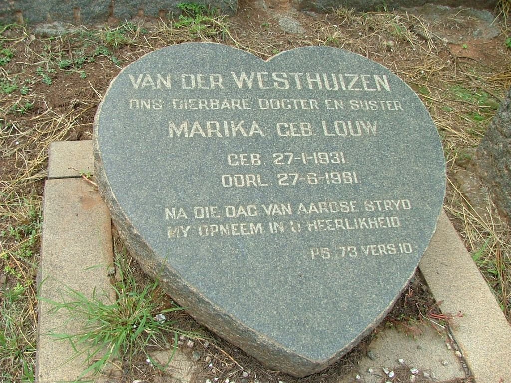 WESTHUIZEN Marika, van der nee LOUW 1931-1961