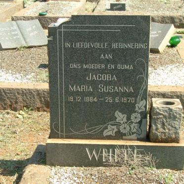 WHITE Jacoba Maria Susanna 1884-1970