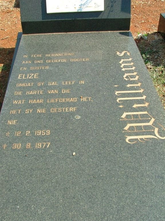 WILLIAMS Elize 1959-1977