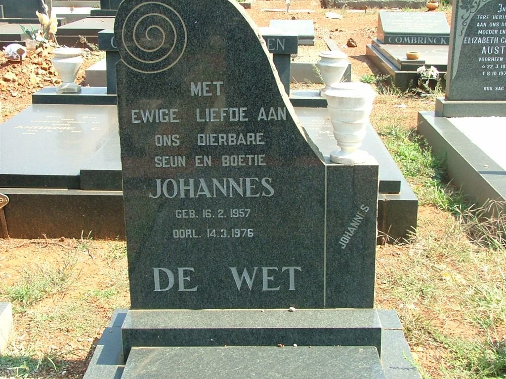 WET Johannes, de 1957-1976
