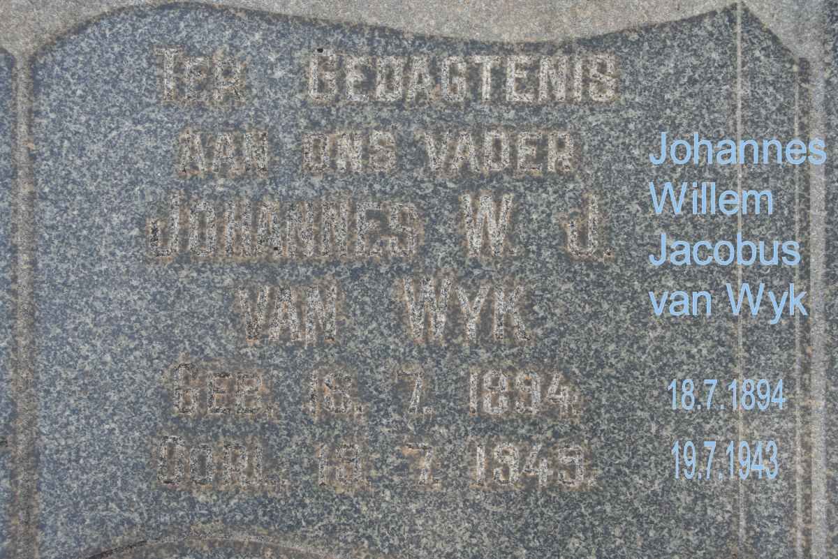 WYK Johannes Willem Jacobus, van 1894-1943
