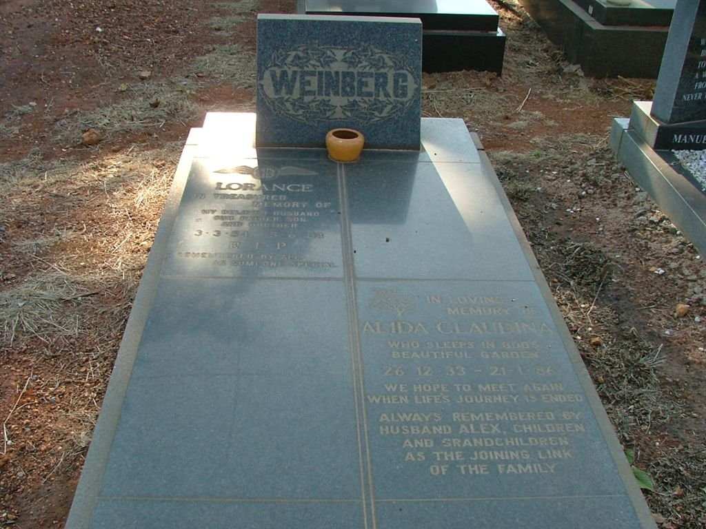 WEINBERG Alida Claudina 1933-1986 :: WEINBERG Lorance 1954-1983