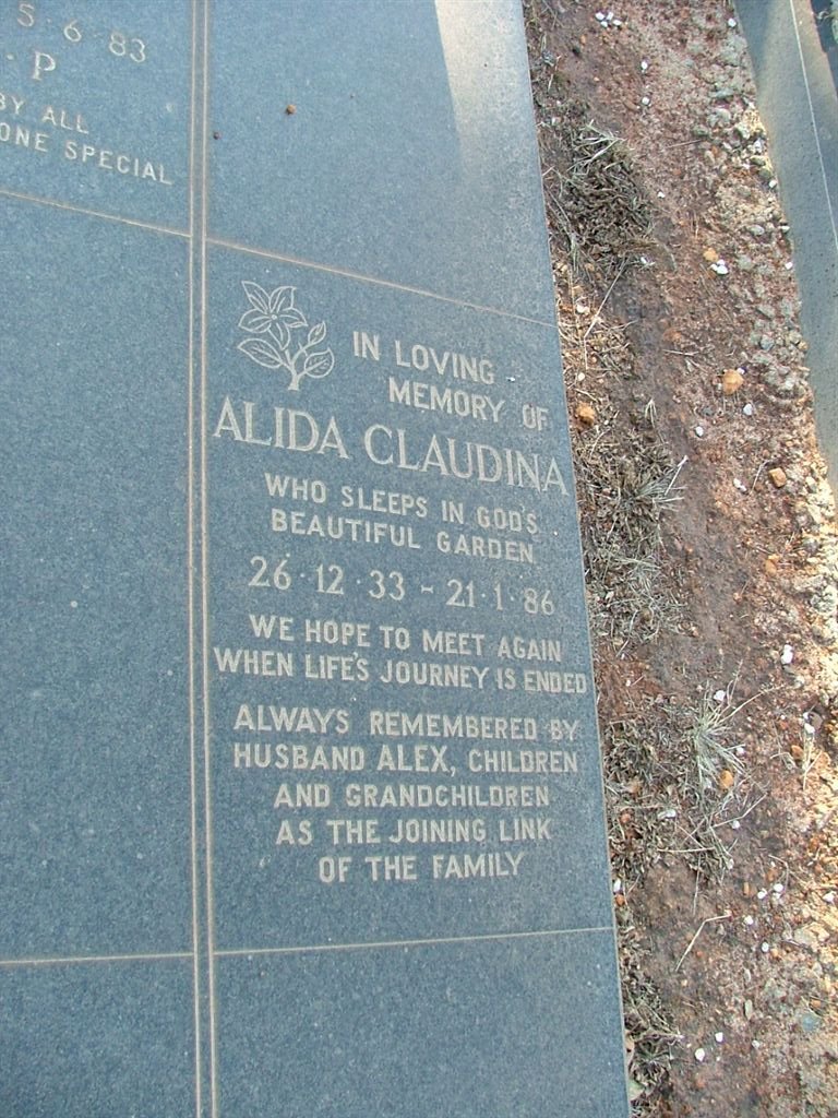 WEINBERG Alida Claudina 1933-1986