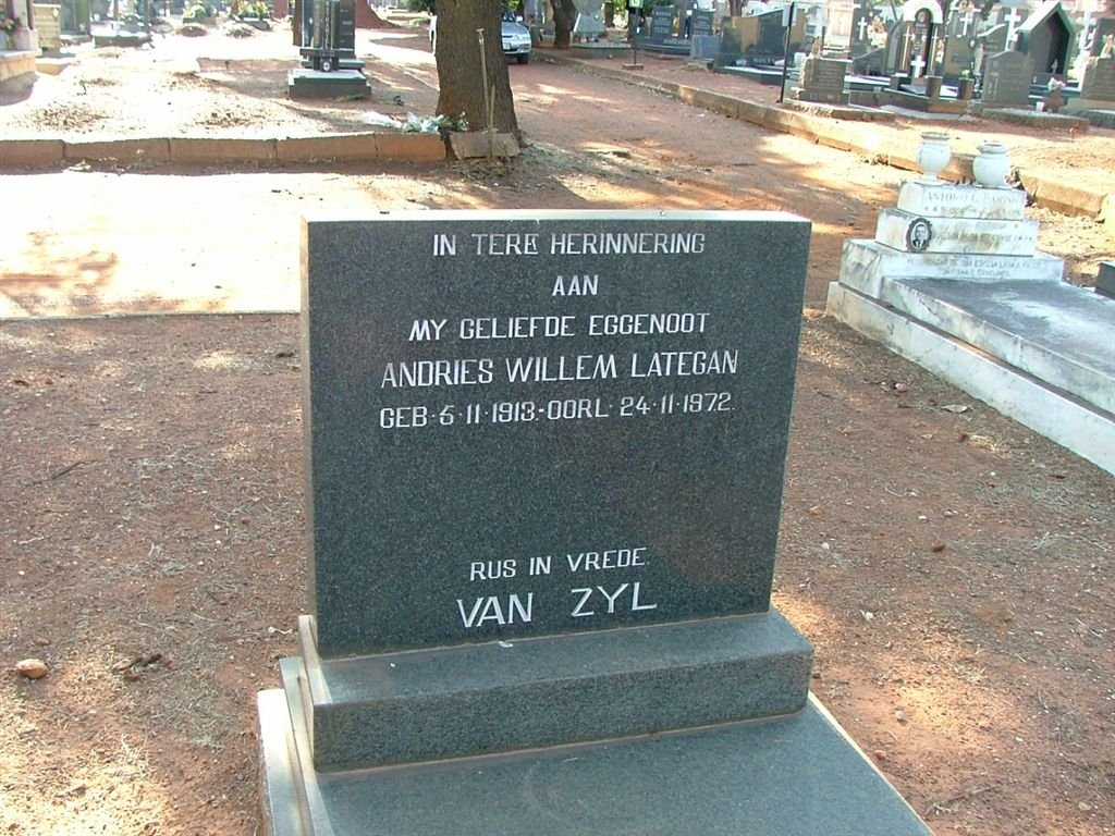 ZYL Andries Willem Lategan, van 1913-1972