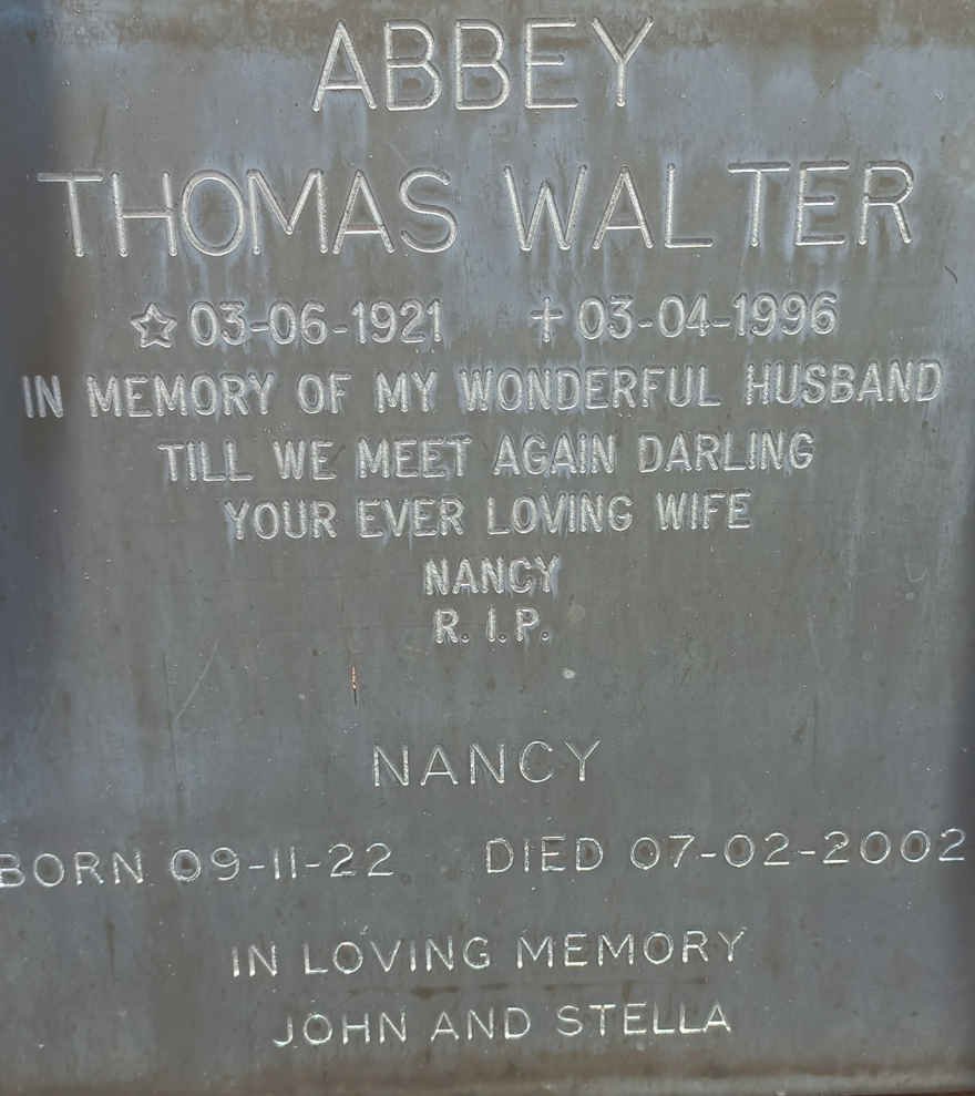 ABBEY Thomas Walter 1921-1996