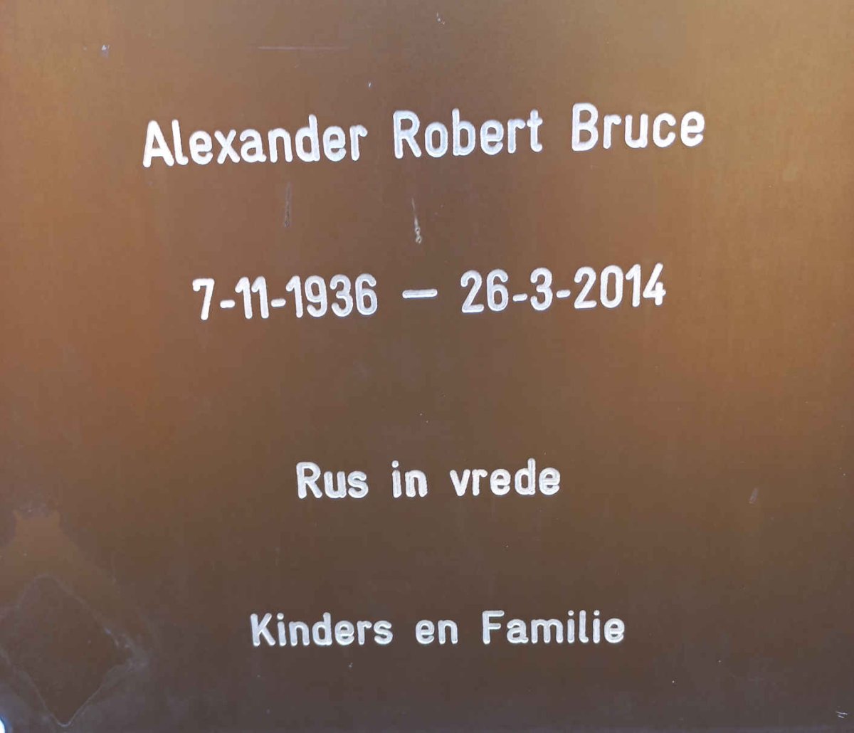 BRUCE Alexander Robert 1936-2014