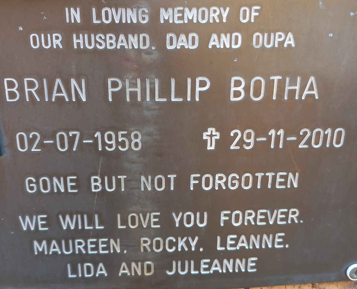 BOTHA Brian Phillip 1958-2010
