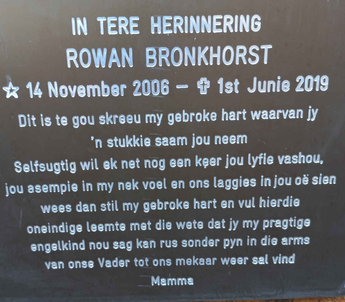 BRONKHORST Rowan 2006-2019