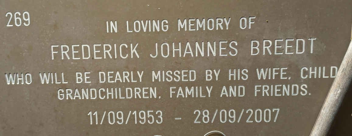 BREEDT Frederick Johannes 1953-2007