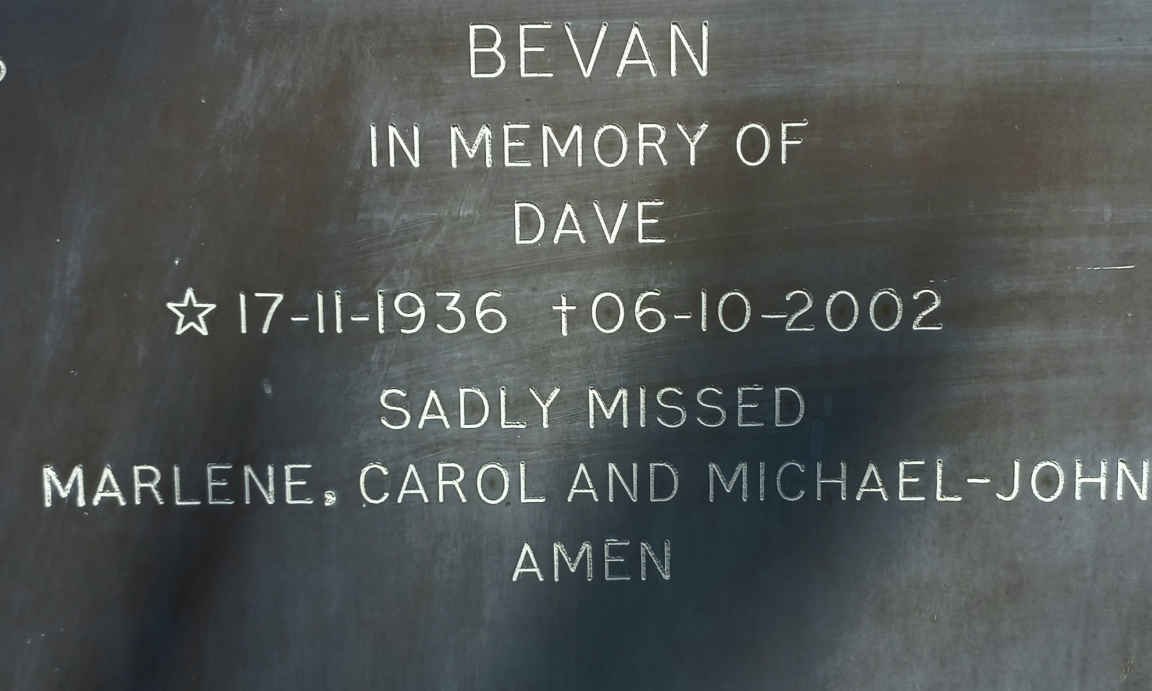 BEVAN Dave 1936-2002