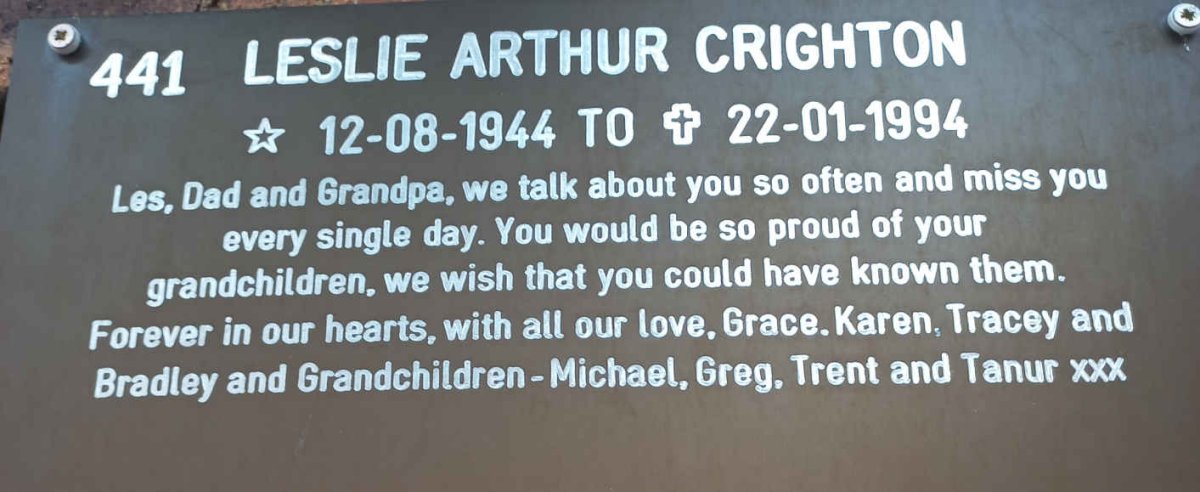 CRIGHTON Leslie Arthur 1944-1994