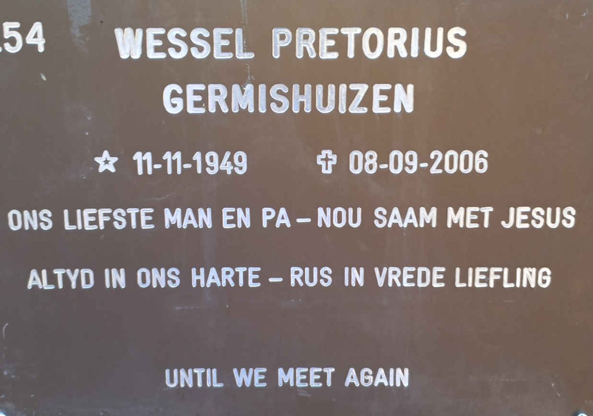 GERMISHUIZEN Wessel Pretorius 1949-2006