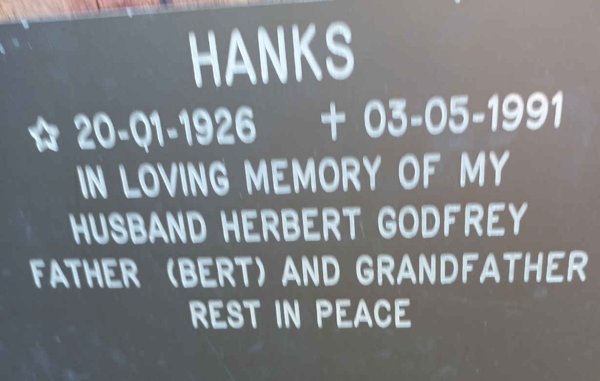 HANKS Herbert Godfrey 1926-1991