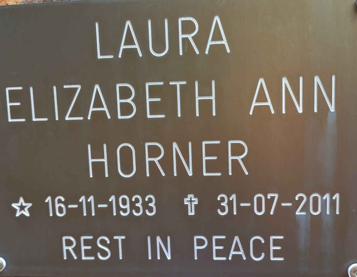 HORNER Laura Elizabeth Ann 1933-2011