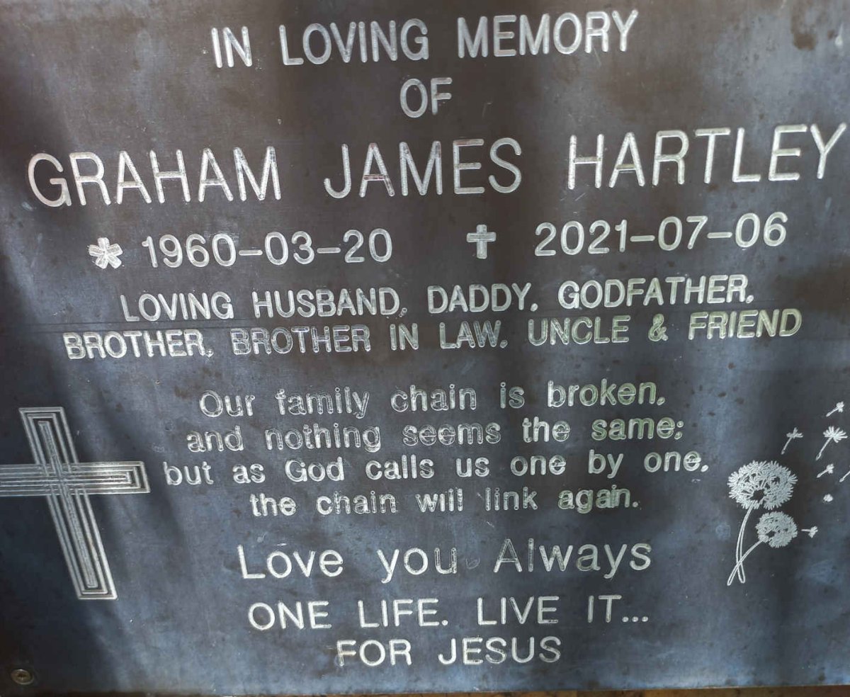 HARTLEY Graham James 1960-2021