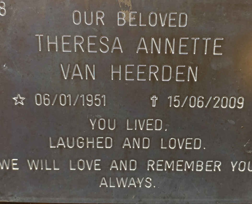 HEERDEN Theresa Annette, van 1951-2009