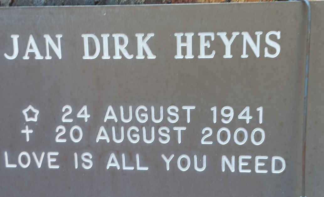 HEYNS Jan Dirk 1941-2000