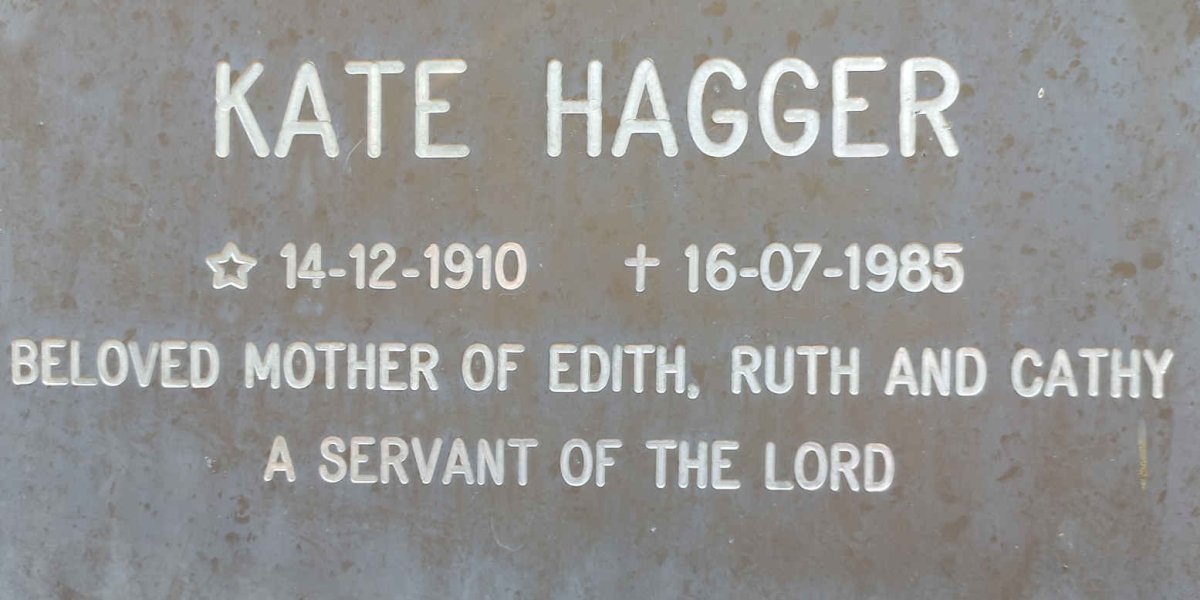 HAGGER Kate 1910-1985