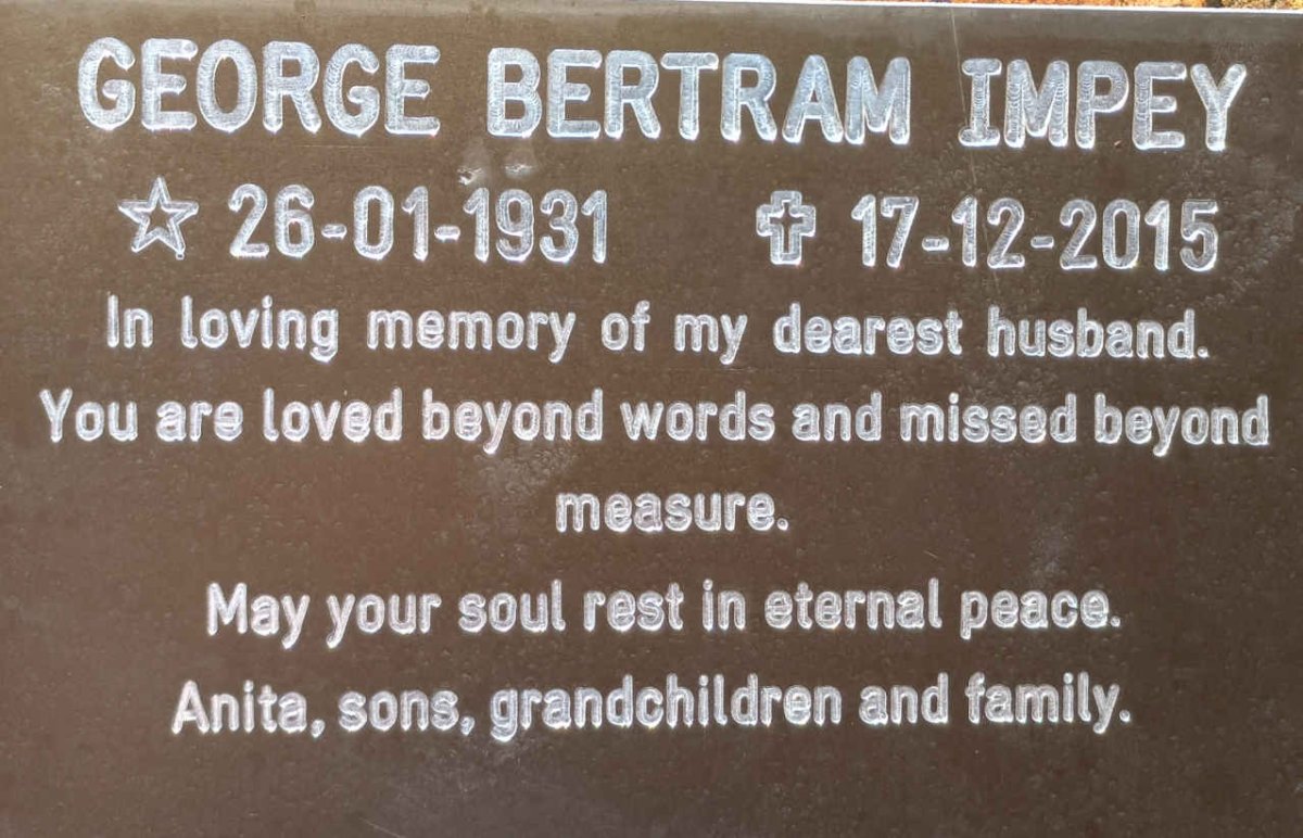 IMPEY George Bertram 1931-2015