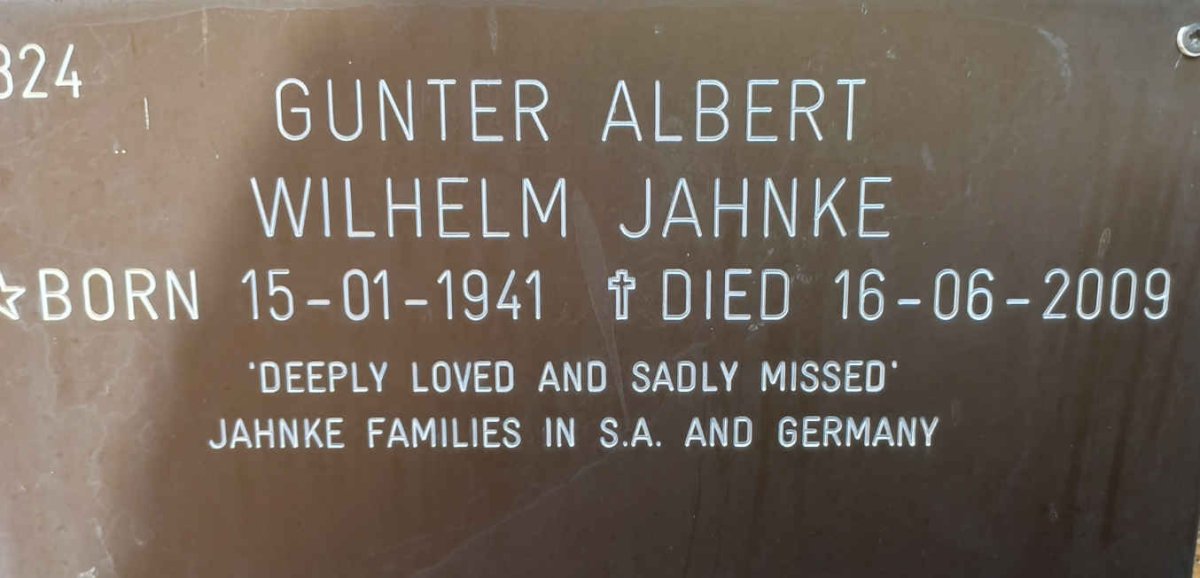 JAHNKE Gunter Albert Wilhelm 1941-2009