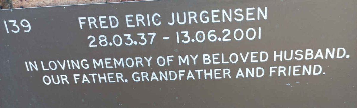 JURGENSEN Fred Eric 1937-2001
