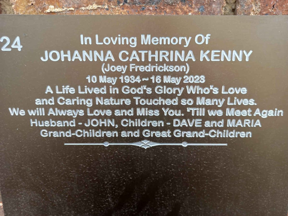 KENNY Johanna Cathrina 1934-2023
