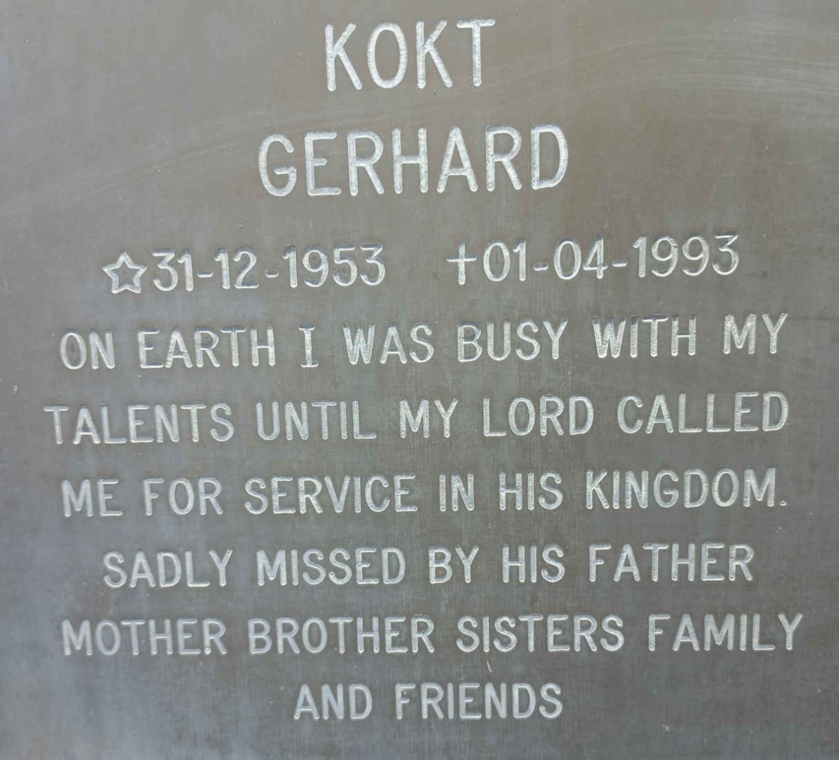 KOKT Gerhard 1953-1993