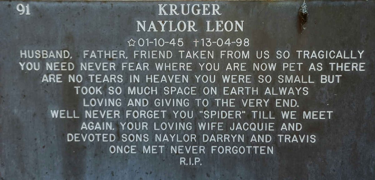 KRUGER Naylor Leon 1945-1998