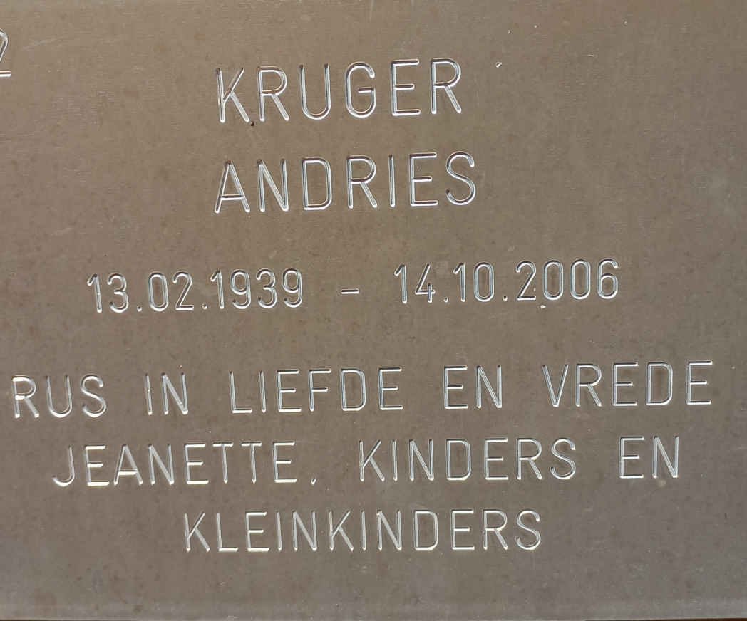 KRUGER Andries 1939-2006