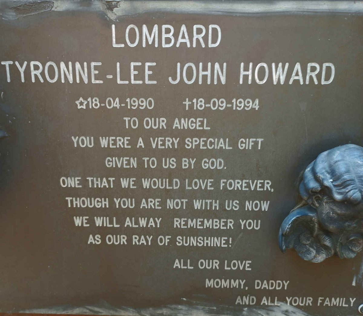LOMBARD Tyronne-Lee John Howard 1990-1994