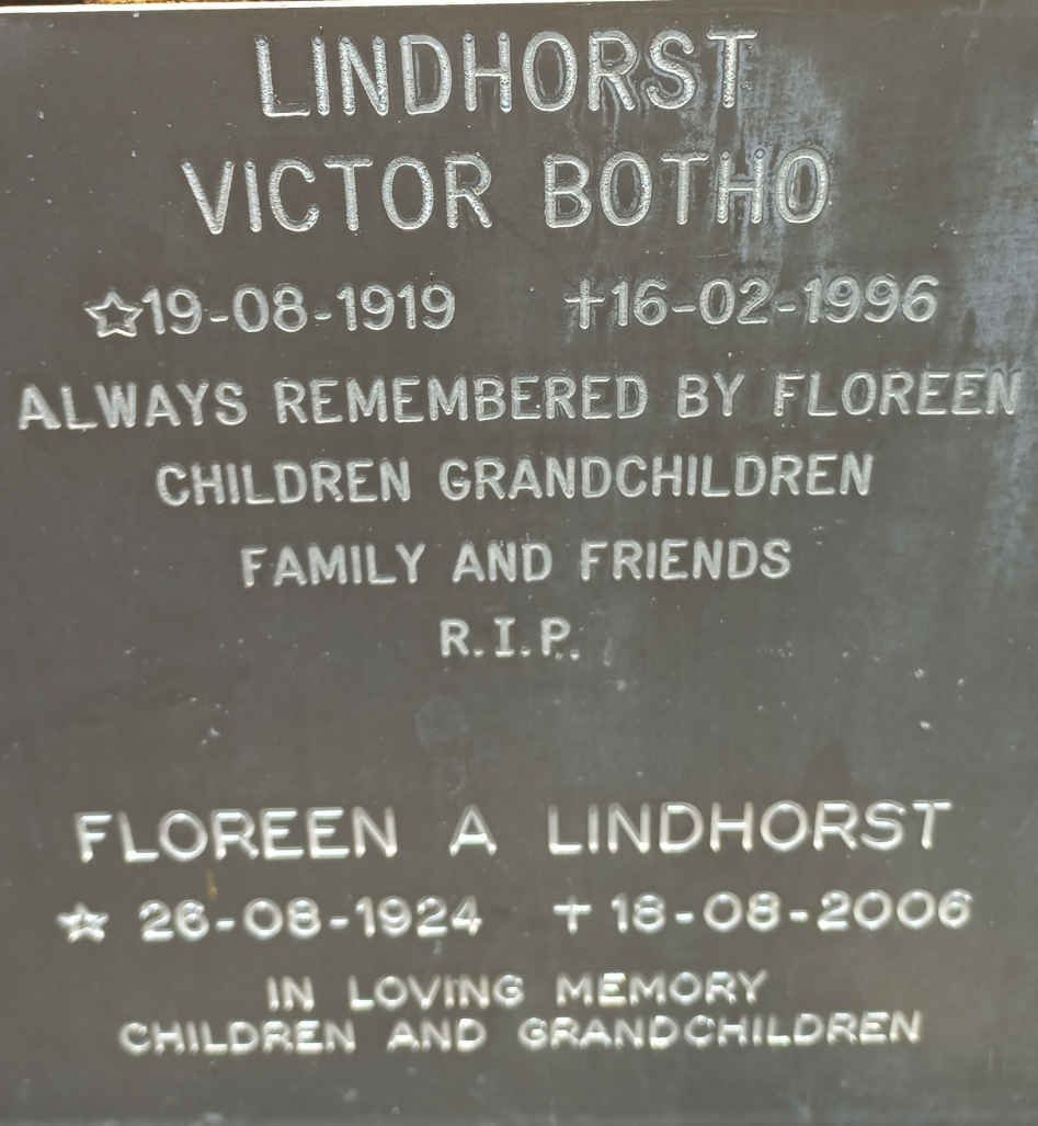 LINDHORST Victor Botho 1919-1996 &amp; Floreen A. 1924-2006