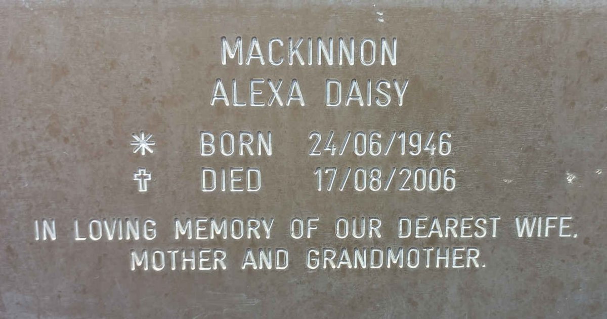 MACKINNON Alexa Daisy 1946-2006