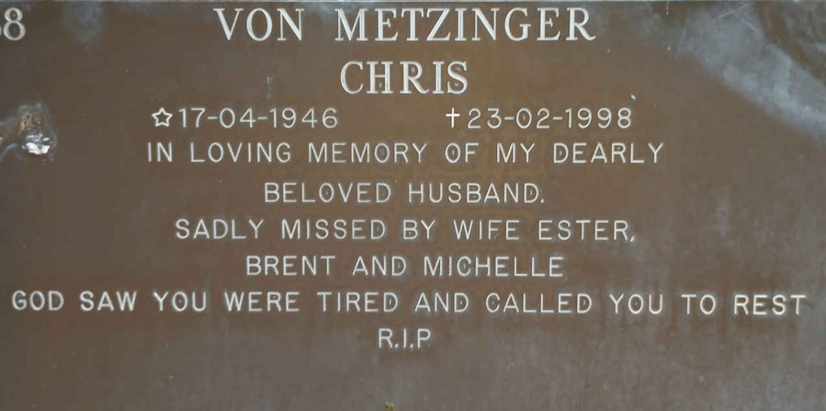 METZINGER Chris, von 1946-1998