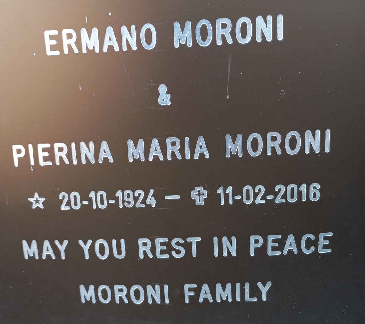 MORONI Ermano &amp; Pierina Maria 1924-2016