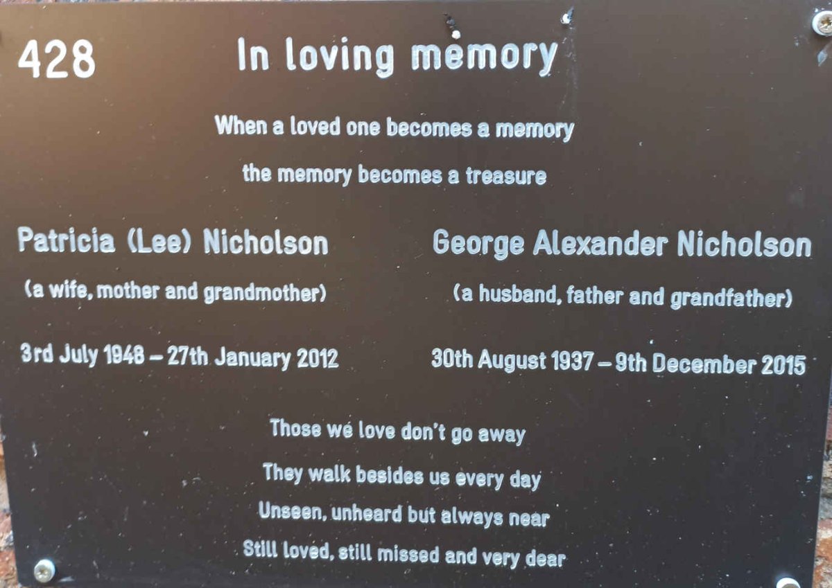 NICHOLSON George Alexander 1937-2015 &amp; Patricia LEE 1948-2012