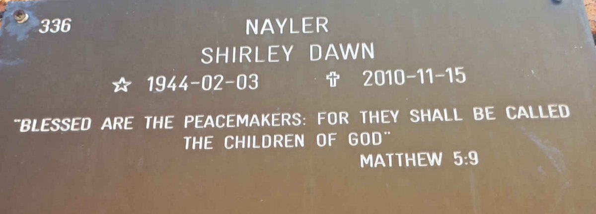 NAYLER Shirley Dawn 1944-2010