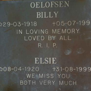 OELOFSEN Billy 1918-1997 &amp; Elsie 1920-1999