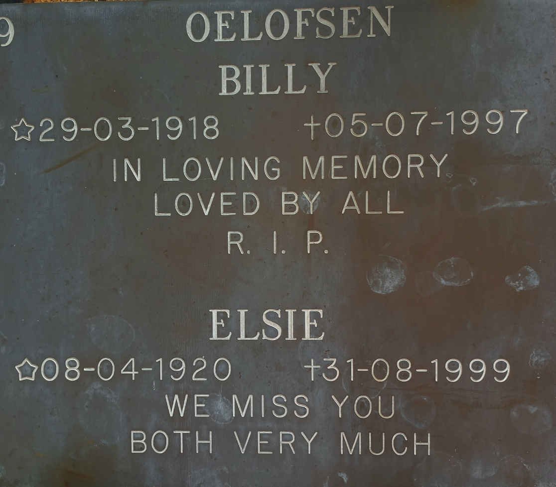 OELOFSEN Billy 1918-1997 &amp; Elsie 1920-1999